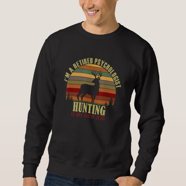 Sudadera Retro Sunset Deer Retired PSYCHOLOGIST New Job Hun (Anverso)