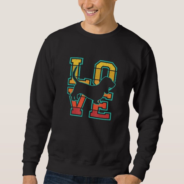 Sudadera Retro Sunset I Love My Basset Hound Dog Theme Desi (Anverso)