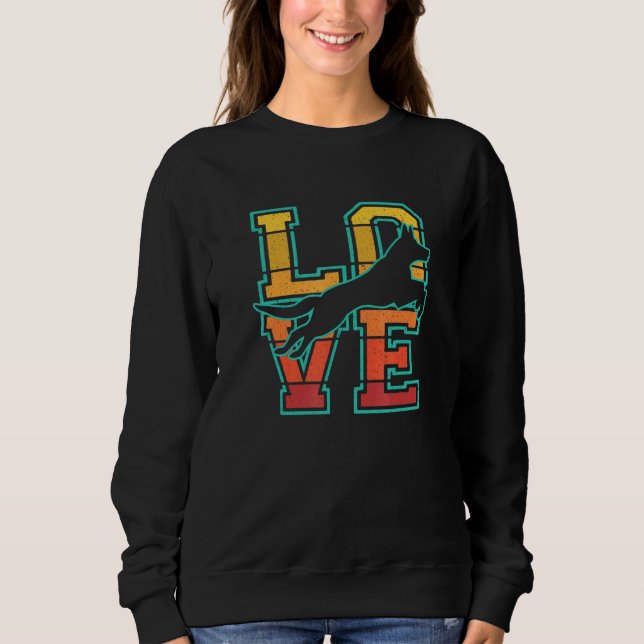 Sudadera Retro Sunset I Love My Belga Malinois Dog Theme (Anverso)
