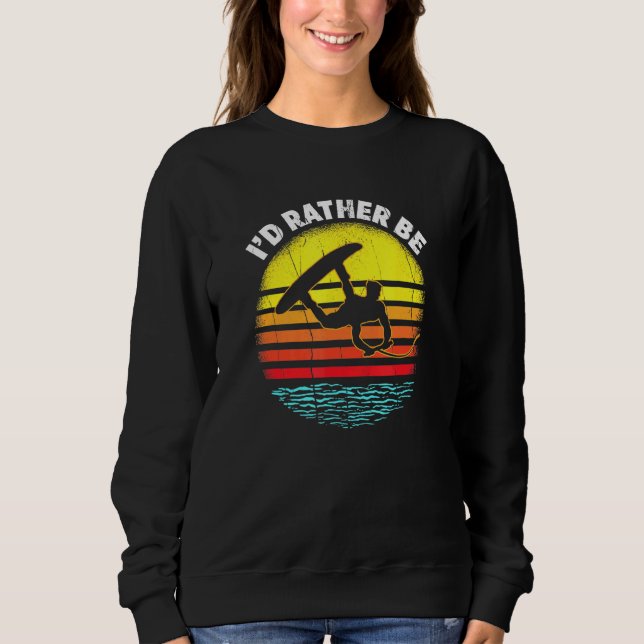 Sudadera Retro Sunset Id Más Bien Ser Wakeboarding (Anverso)