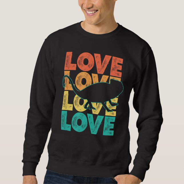 Sudadera Retro Sunset Me Encanta La Idea Chameleon Para Ani (Anverso)