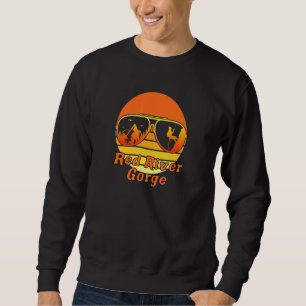 Sudadera Retro Sunset Mountain Kentucky Rock Climbing Red R