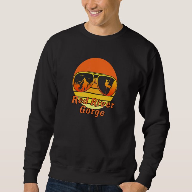 Sudadera Retro Sunset Mountain Kentucky Rock Climbing Red R (Anverso)
