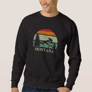Sudadera Retro Sunset Mountains and Grizzly Bear Montana So