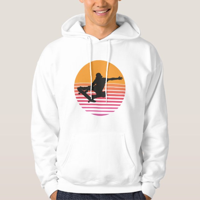 Sudadera Retro Sunset Skateboarder  (Anverso)