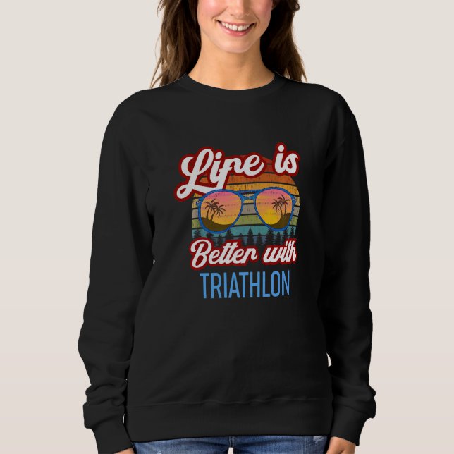 Sudadera Retro Sunset Slogan   With Triathlon (Anverso)
