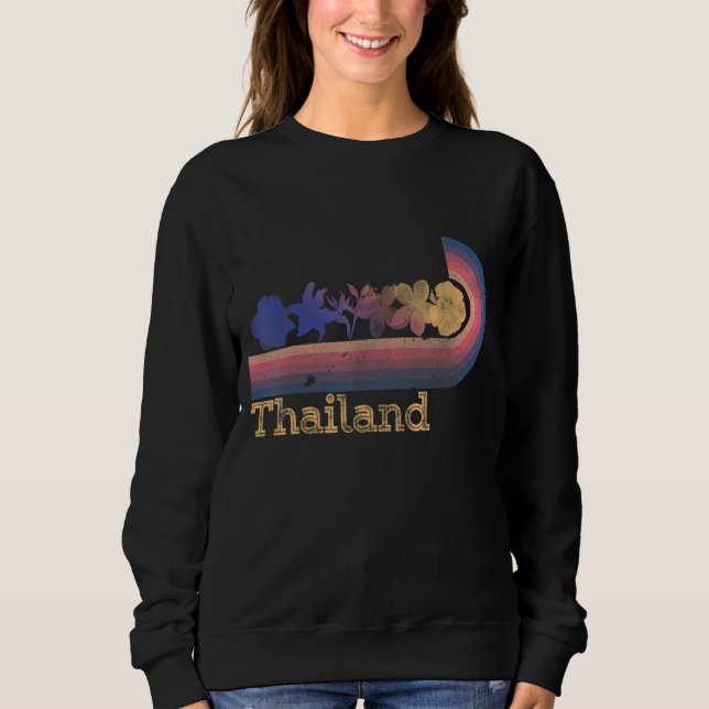 Sudadera Retro Tailandia Tropical Flowers 80's Style Surfin (Anverso)