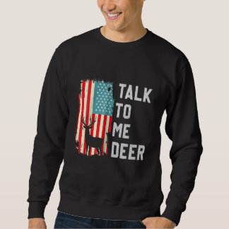 Sudadera Retro Talk To Me Deer Usa America Flag Proud Vinta