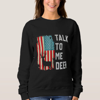 Sudadera Retro Talk To Me Deer Usa America Flag Proud Vinta