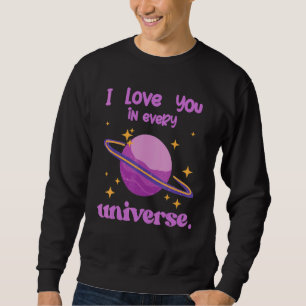 Sudadera Retro Te Amo En Todos Los Niños Universos Hombres 