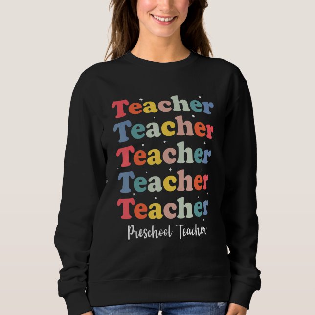 Sudadera Retro Teacher Inspirational Back to School Prescho (Anverso)