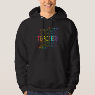 Sudadera Retro Teacher Inspirational Colorful Elementary Sc