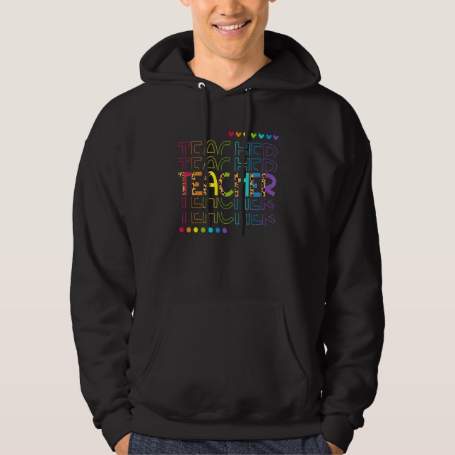 Sudadera Retro Teacher Inspirational Colorful Elementary Sc (Anverso)