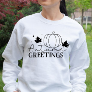 SUDADERA RETRO TEMÁTICO DE OTOÑO GREETINGS PUMPKIN