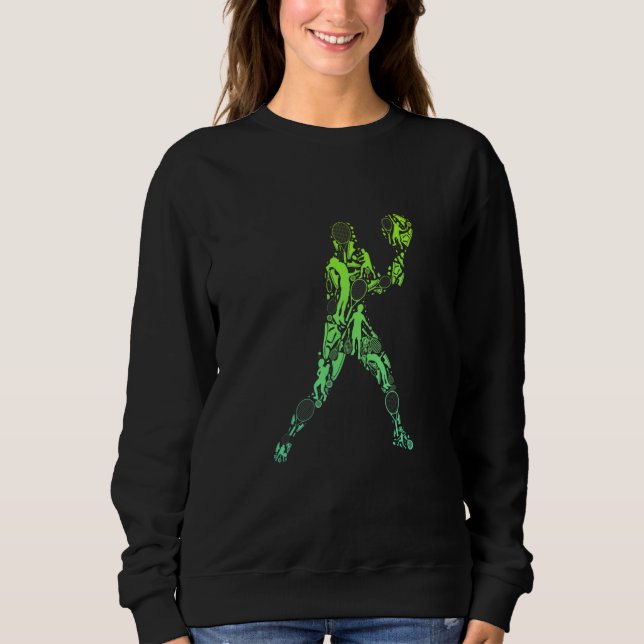 Sudadera Retro tennis player match ball man with bat (Anverso)