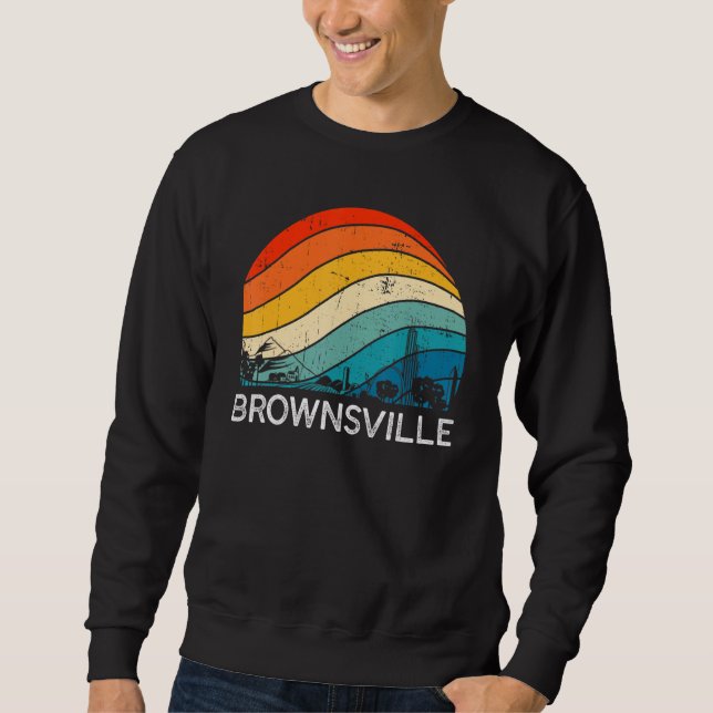Sudadera Retro Texas Brownsville Skyline Vintage Urban Skys (Anverso)