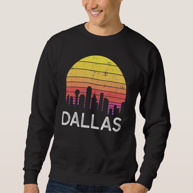 Sudadera Retro Texas Dallas Skyline Vintage Urban Buildings (Anverso)