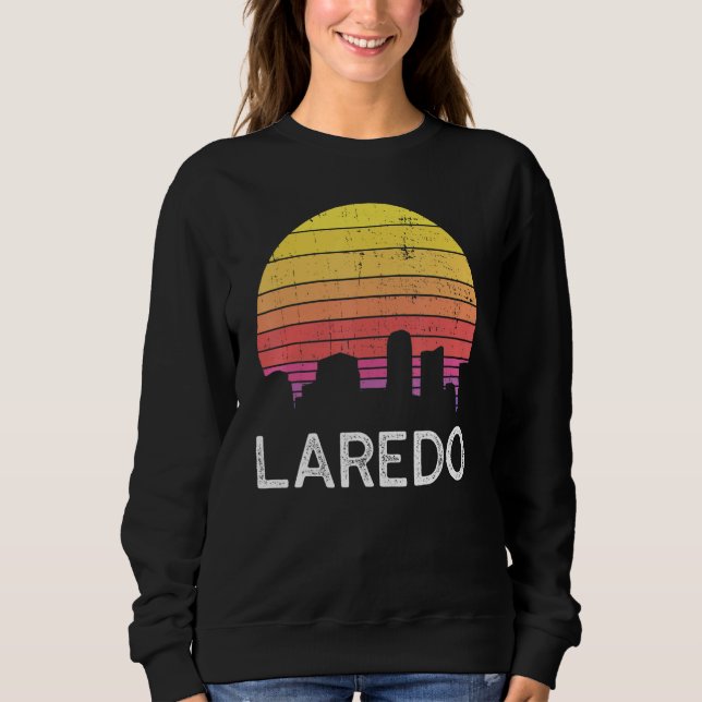 Sudadera Retro Texas Laredo Skyline Vintage Urban Buildings (Anverso)