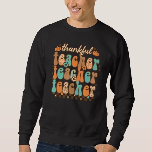 Sudadera Retro Thankful Teacher Grateful Blessed Teacher Th (Anverso)