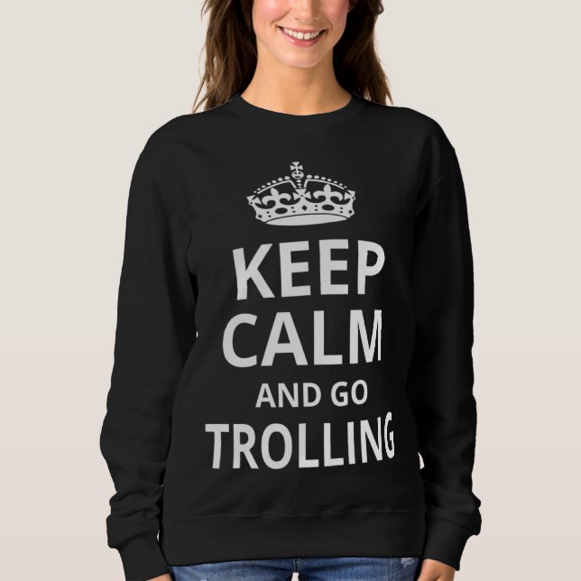 Sudadera Retro Trolling Fishing 'Keep Calm and Go Trolling  (Anverso)