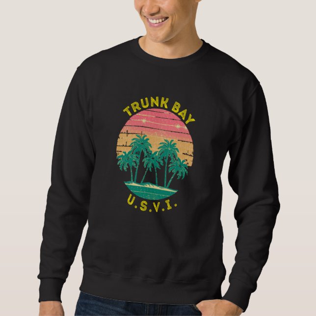 Sudadera Retro Trunk Bay Vacation Souvenir Palm Tree (Anverso)