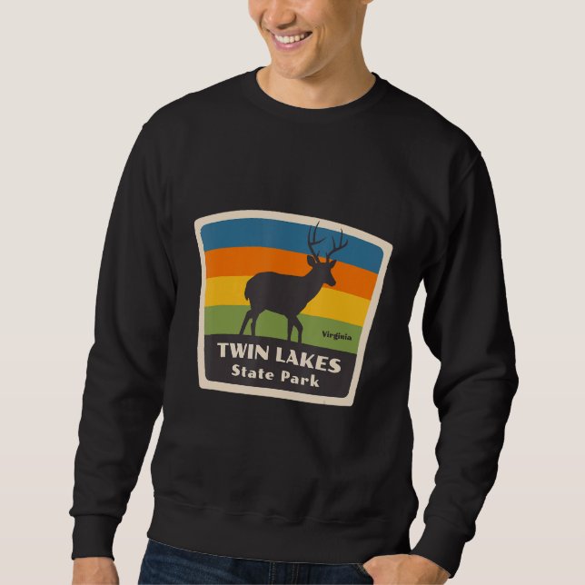 Sudadera Retro Twin Lakes State Park Virginia Deer VA Souve (Anverso)