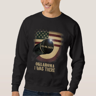 Sudadera Retro US Flag Total Solar Eclipse 2024 Oklahoma
