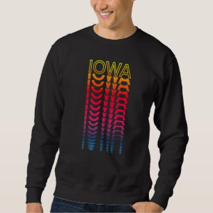 Sudadera Retro Usa Colorido Estado Nostálgico Iowa