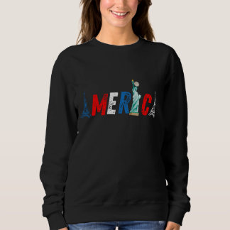 Sudadera Retro USA Eiffel Tower Souvenir Francia Vacaciones