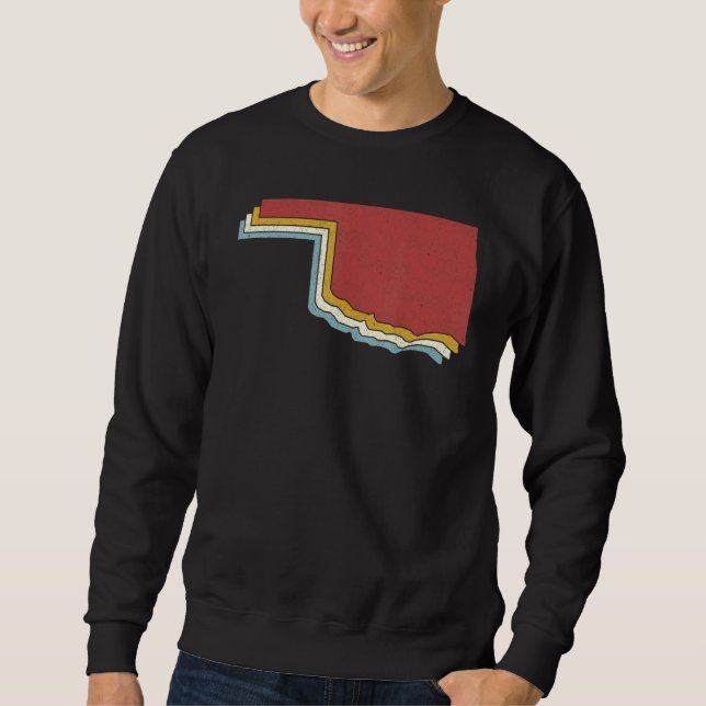 Sudadera Retro USA State   Vintage Map Oklahoma (Anverso)