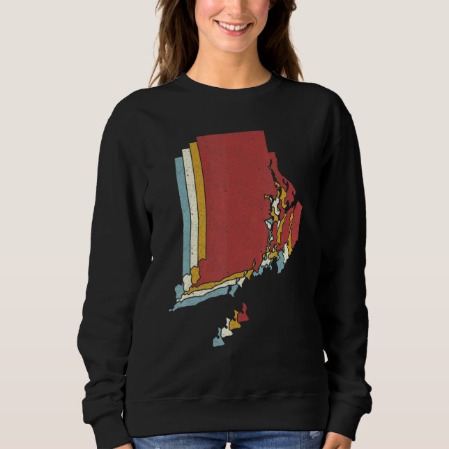 Sudadera Retro USA State   Vintage Map Rhode Island (Anverso)