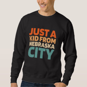 Sudadera Retro Uu City Eeuu - Solo Un Niño De Nebraska Nebr