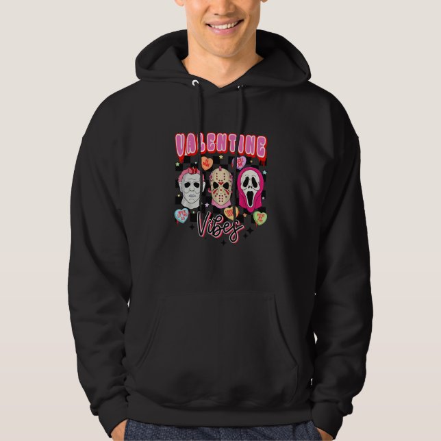 Sudadera Retro Valentine Vibes Horror Characters (Anverso)