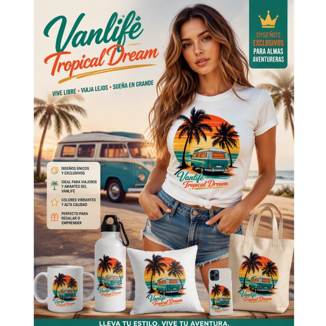 Sudadera Retro Vanlife Tropical Sunset (“Bold tropical vanlife style for free‑spirited adventurers. Wear the sunset, live the journey.”)