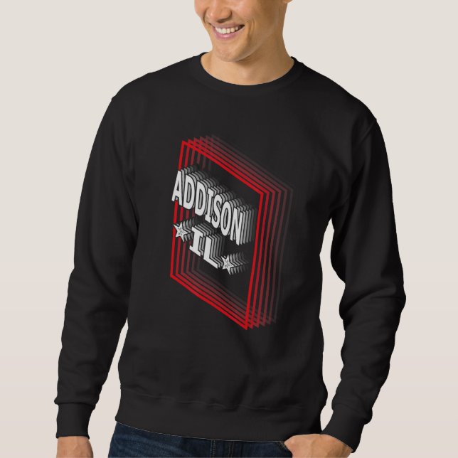 Sudadera Retro Vaporwave Addison Illinois IL (Anverso)