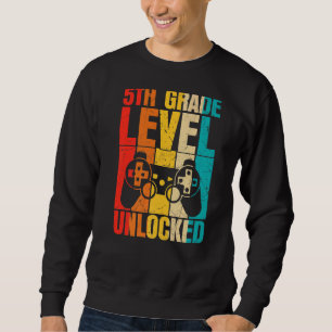 Sudadera Retro Video Gamer 5º grado Desbloqueado de nuevo a