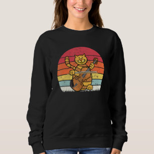 Sudadera Retro Viejo Gato de Gato de Cello de Gato Retro