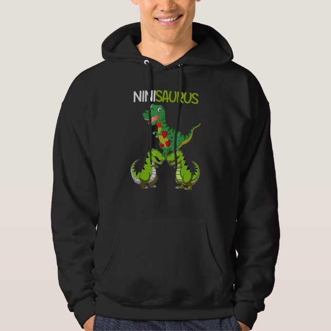 Sudadera Retro Vintage 2 niños Dinosaurio Ninisaurus (Anverso)