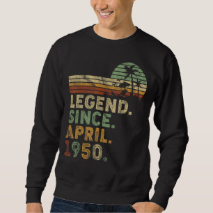 Sudadera Retro Vintage 72 Años Abril Leyenda Nacida Desde 1