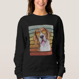 Sudadera Retro Vintage Atardecer Beagle Mamá Papá
