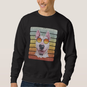 Sudadera Retro Vintage Atardecer Bull Terrier Mamá Papá