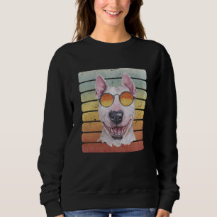Sudadera Retro Vintage Atardecer Bull Terrier Mamá Papá