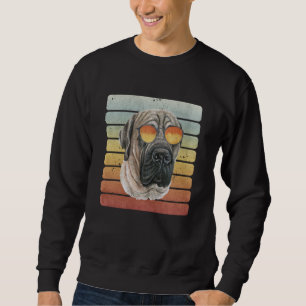 Sudadera Retro Vintage Atardecer English Mastiff Mamá Papá