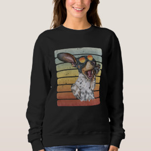 Sudadera Retro Vintage Atardecer Negro Marrón Cachorro Dach