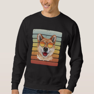 Sudadera Retro Vintage Atardecer Shiba Inu Mamá Papá
