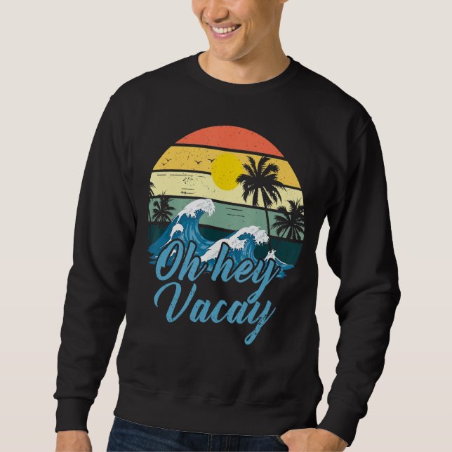 Sudadera Retro Vintage Beach Vacaciones Sunshine Summer Gra (Anverso)