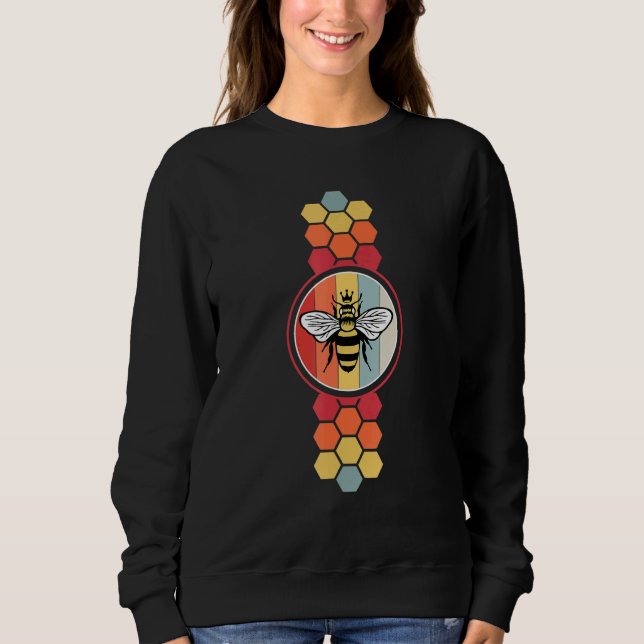 Sudadera Retro Vintage Bee Honeycomb Beekeeper Beekeeping (Anverso)