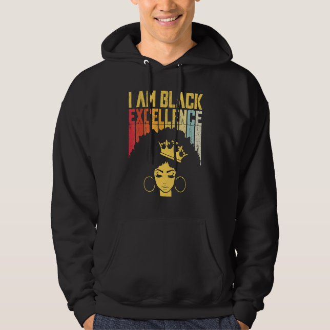 Sudadera Retro Vintage Black Excellence African Pride Histo (Anverso)