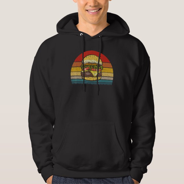 Sudadera Retro Vintage Cheeseburger Costume Hamburger (Anverso)
