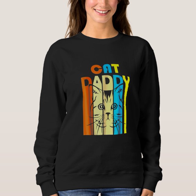 Sudadera Retro Vintage Daddy Cat Padre (Anverso)